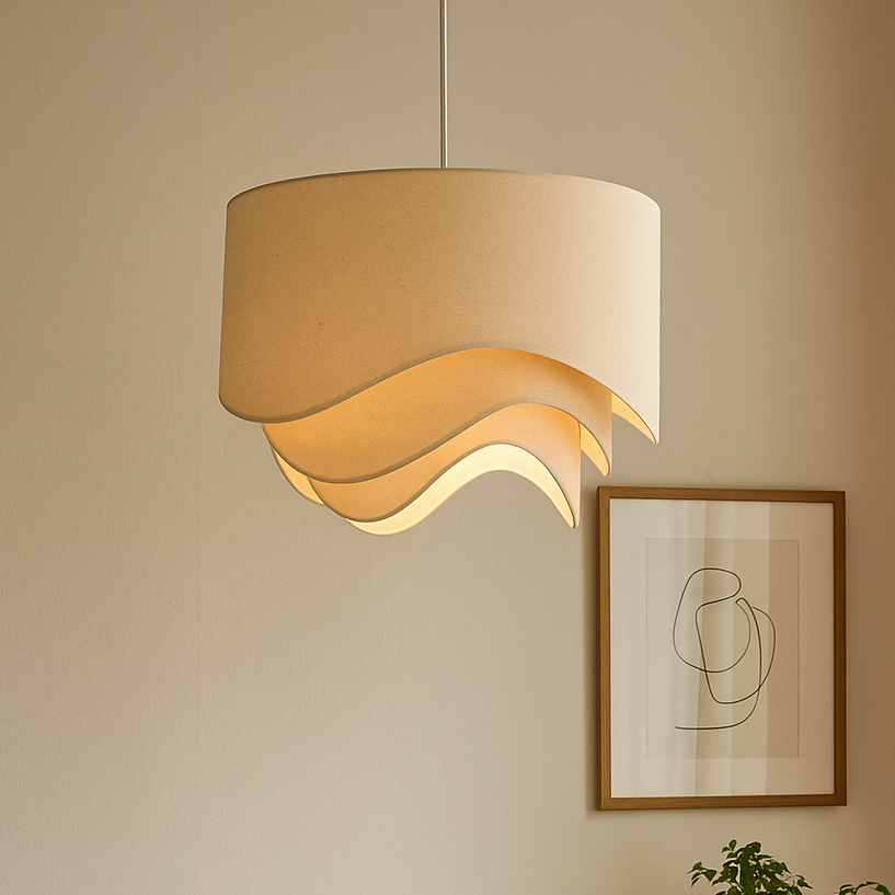 Suspension design en tissu blanc