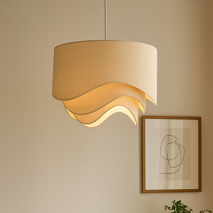 Suspension design en tissu blanc