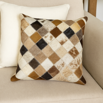 Coussin patchwork animalier