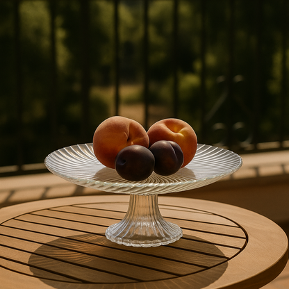 Assiette sur pied en verre transparent ZOÉ