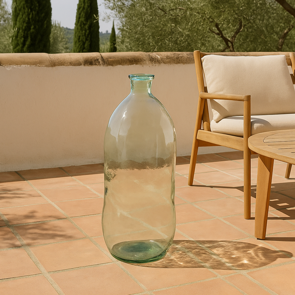 Vase dame jeanne en verre recyclé transparent Alto Mare