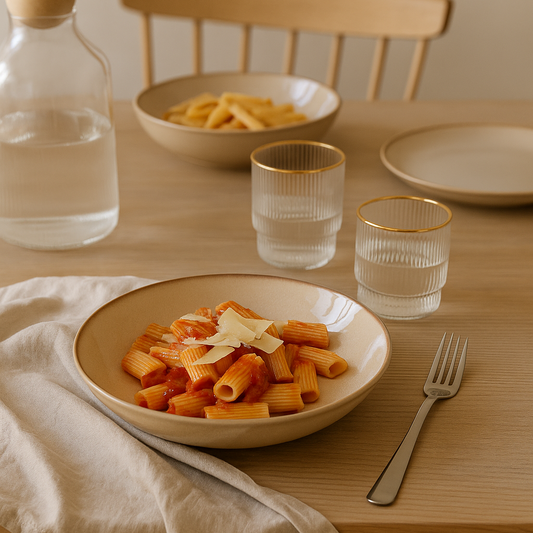 Assiette creuse Beige INES (6 Unités)