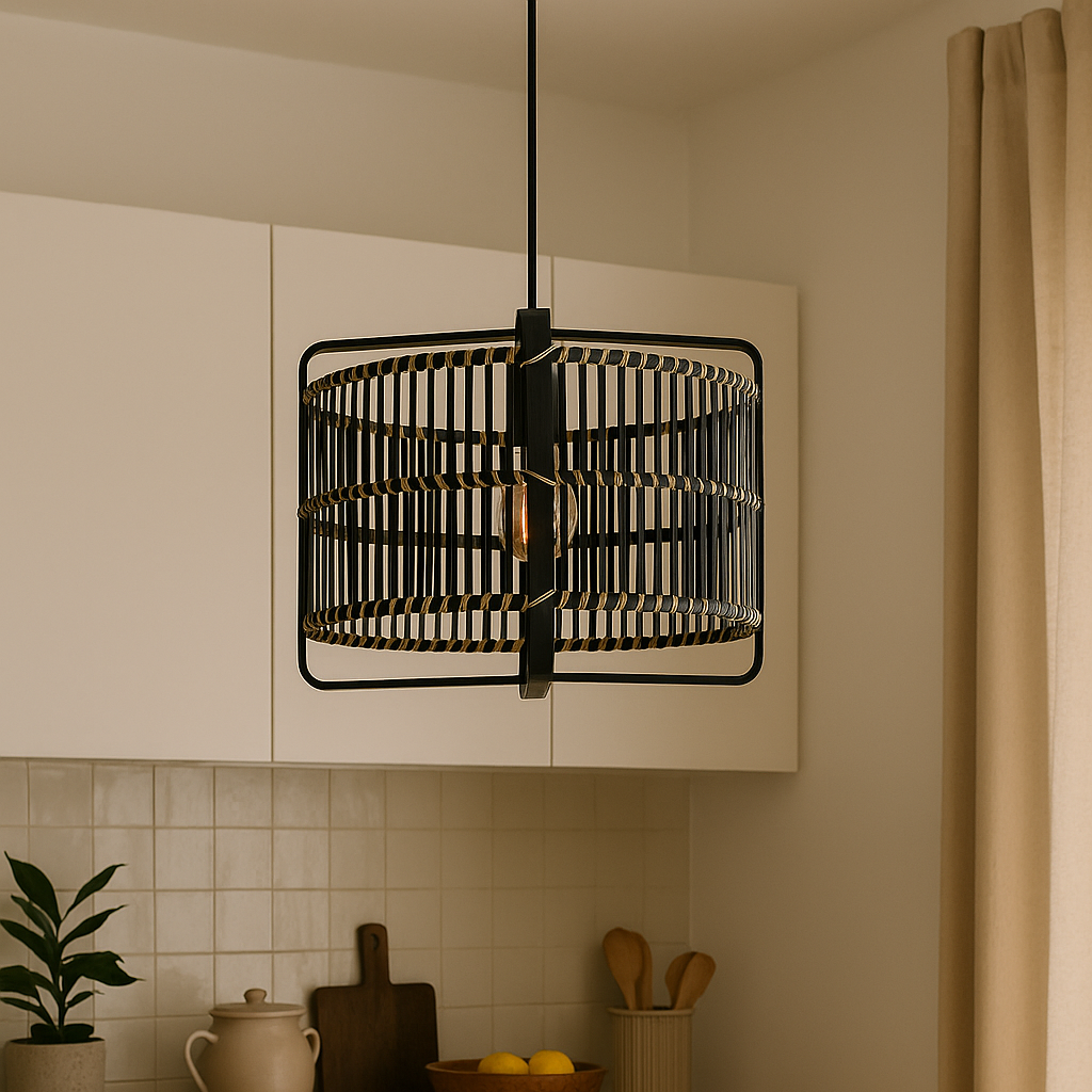 Suspension en bambou noire LUBIE