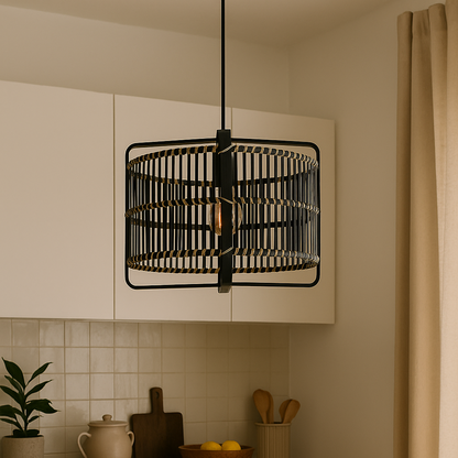 Suspension en bambou noire LUBIE