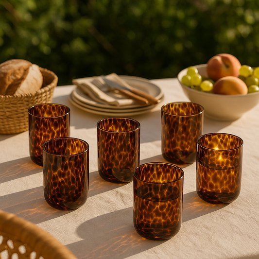 Lot de 6 verres ambre effet écaille GINA