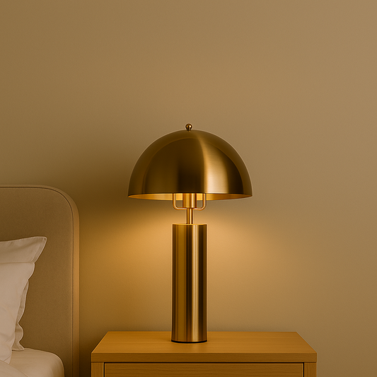 Lampe de bureau dorée en métal NOOR