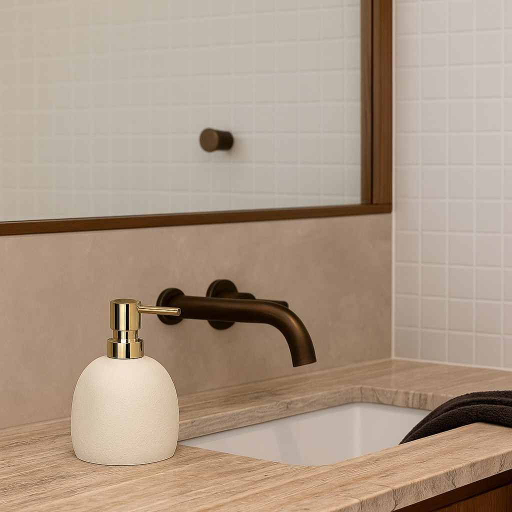 Distributeur de savon galet blanc GLADIS