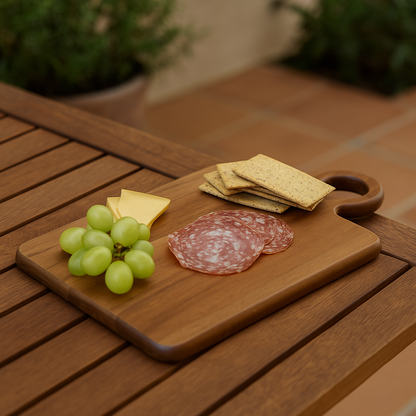 Planche à découper en bois d'acacia avec anse ronde ELORA