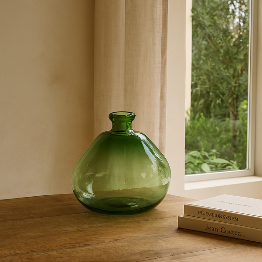 Vase dame jeanne en verre recyclé SIENA