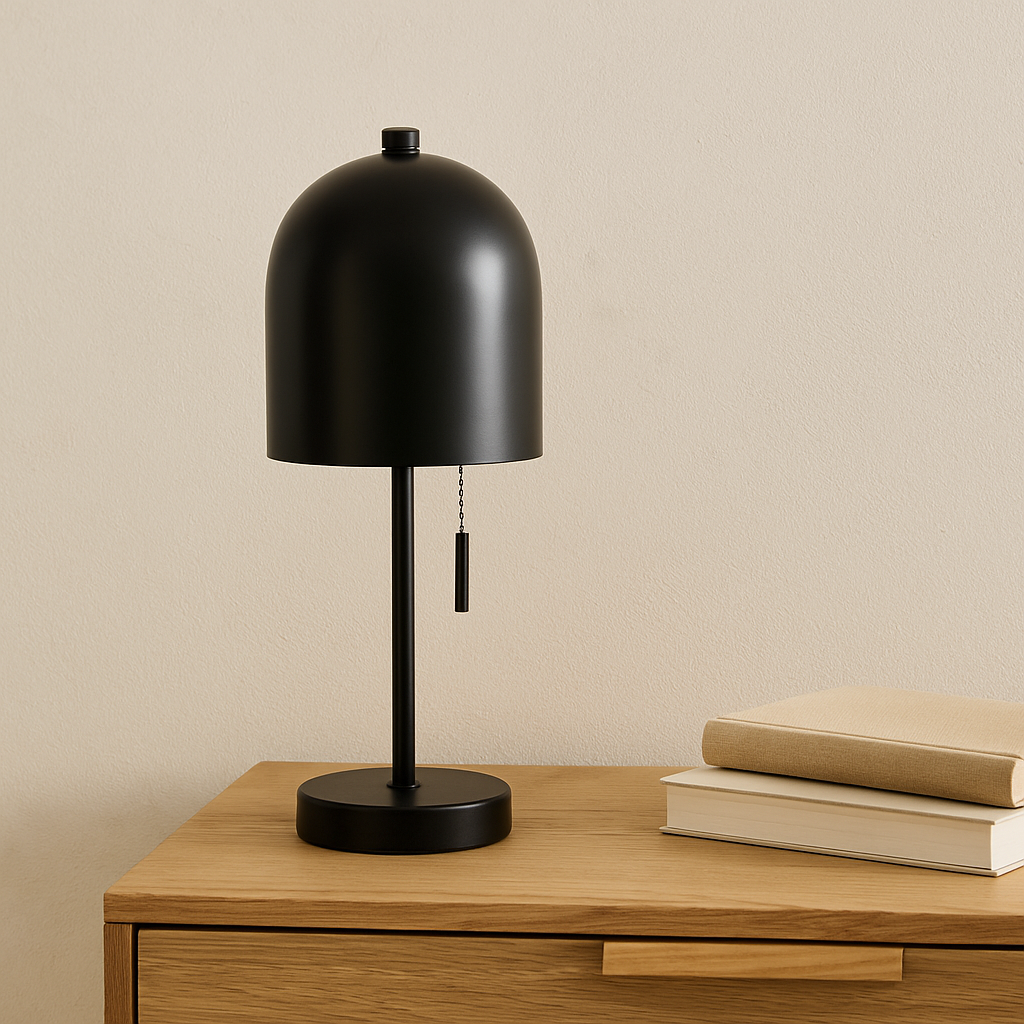 Lampe de table noire en métal LIVIA