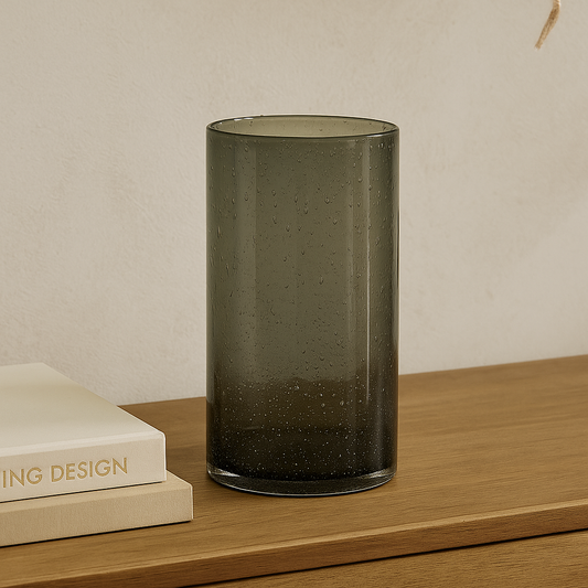 Vase en verre vert bullé SÉRÉNITÉ
