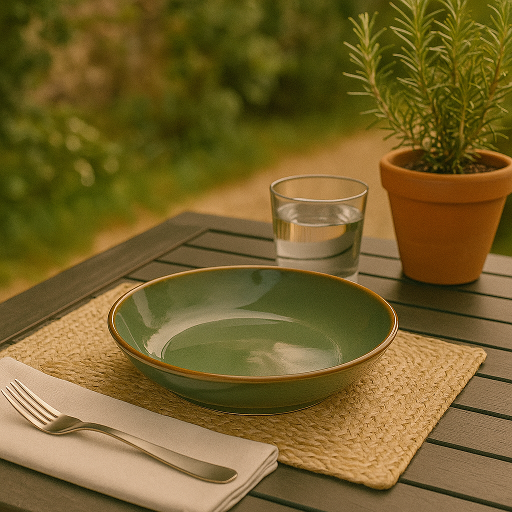 Assiettes creuses Vert INES (6 Unités)