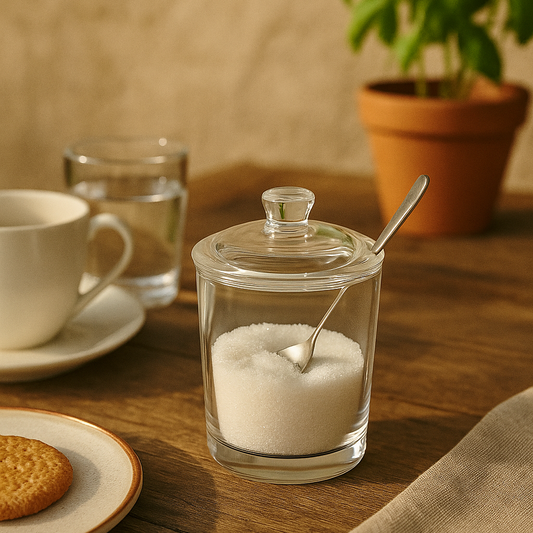 Sucrier en verre transparent avec cuillère ANDREA