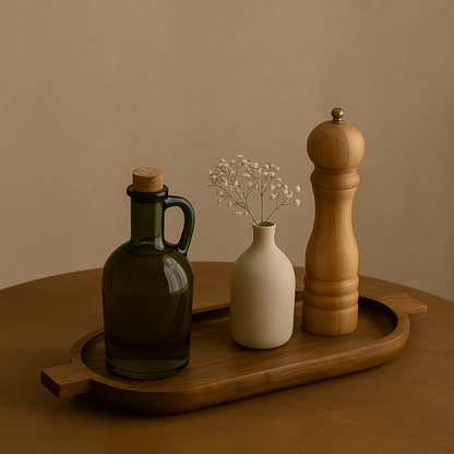 Plateau en bois d’acacia avec poignée SIENNA