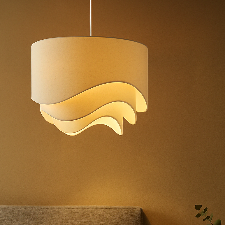 Suspension design en tissu blanc