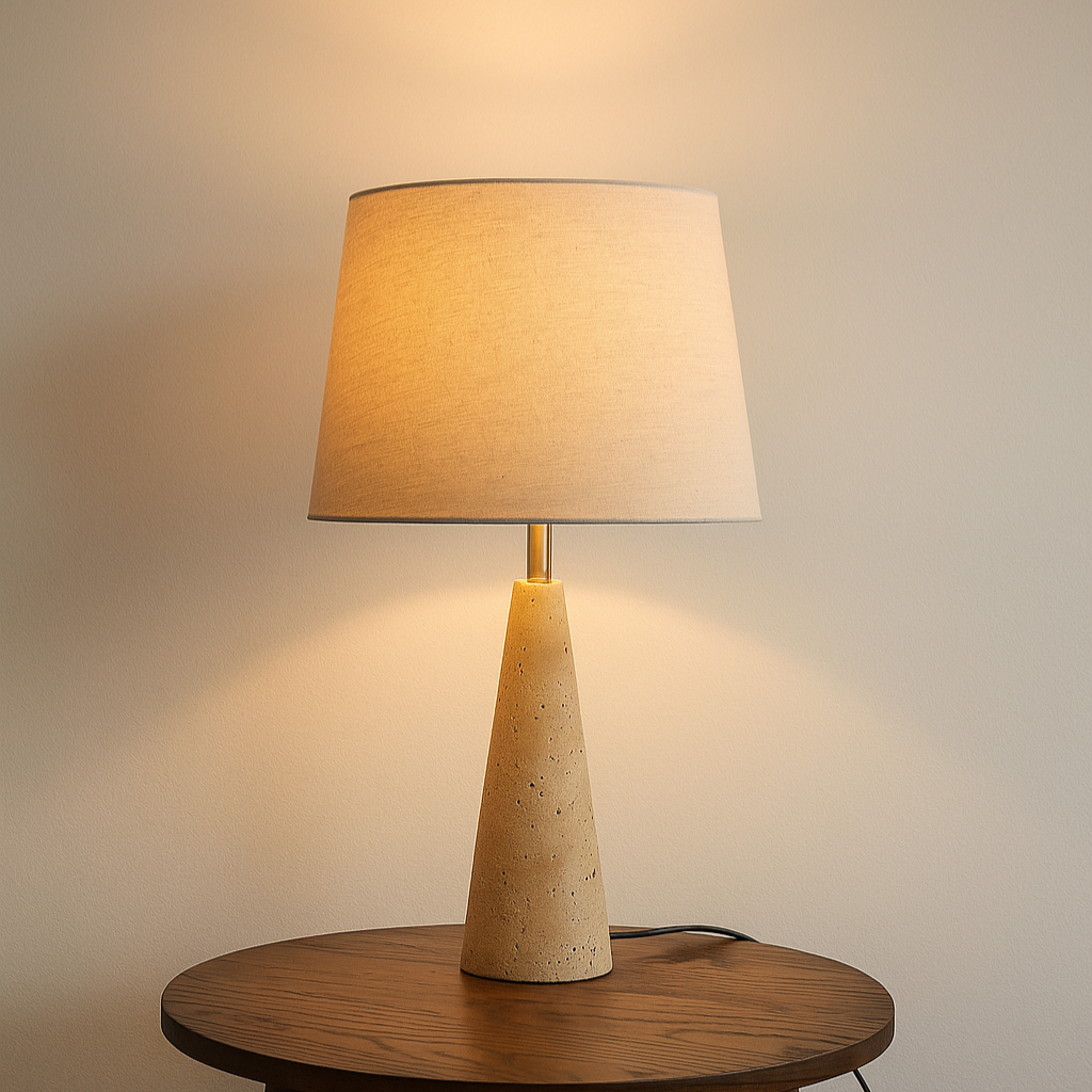 Lampe en marbre naturel et lin RIVIERA