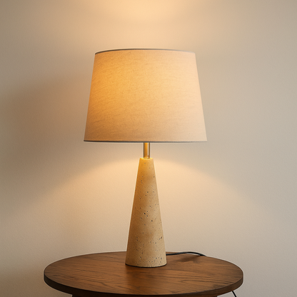 Lampe en marbre naturel et lin RIVIERA