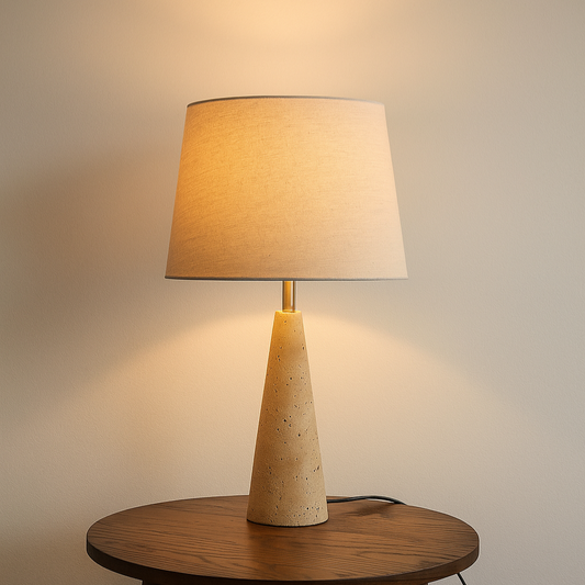 Lampe en marbre naturel et lin RIVIERA