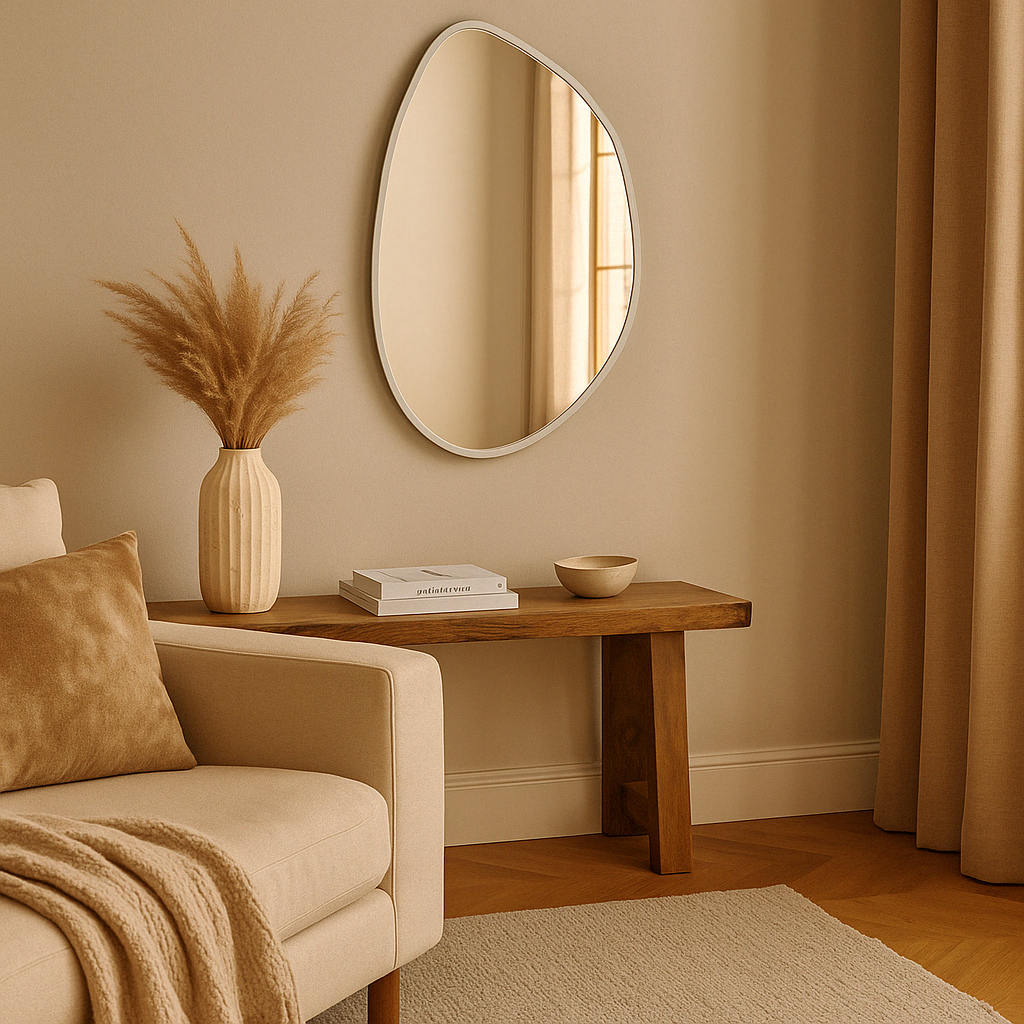 Miroir oblong moderne blanc MIRAIL