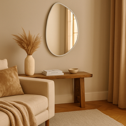 Miroir oblong moderne blanc MIRAIL
