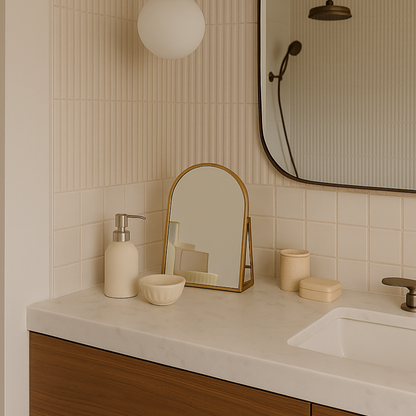 Miroir de table doré en métal GASPARD