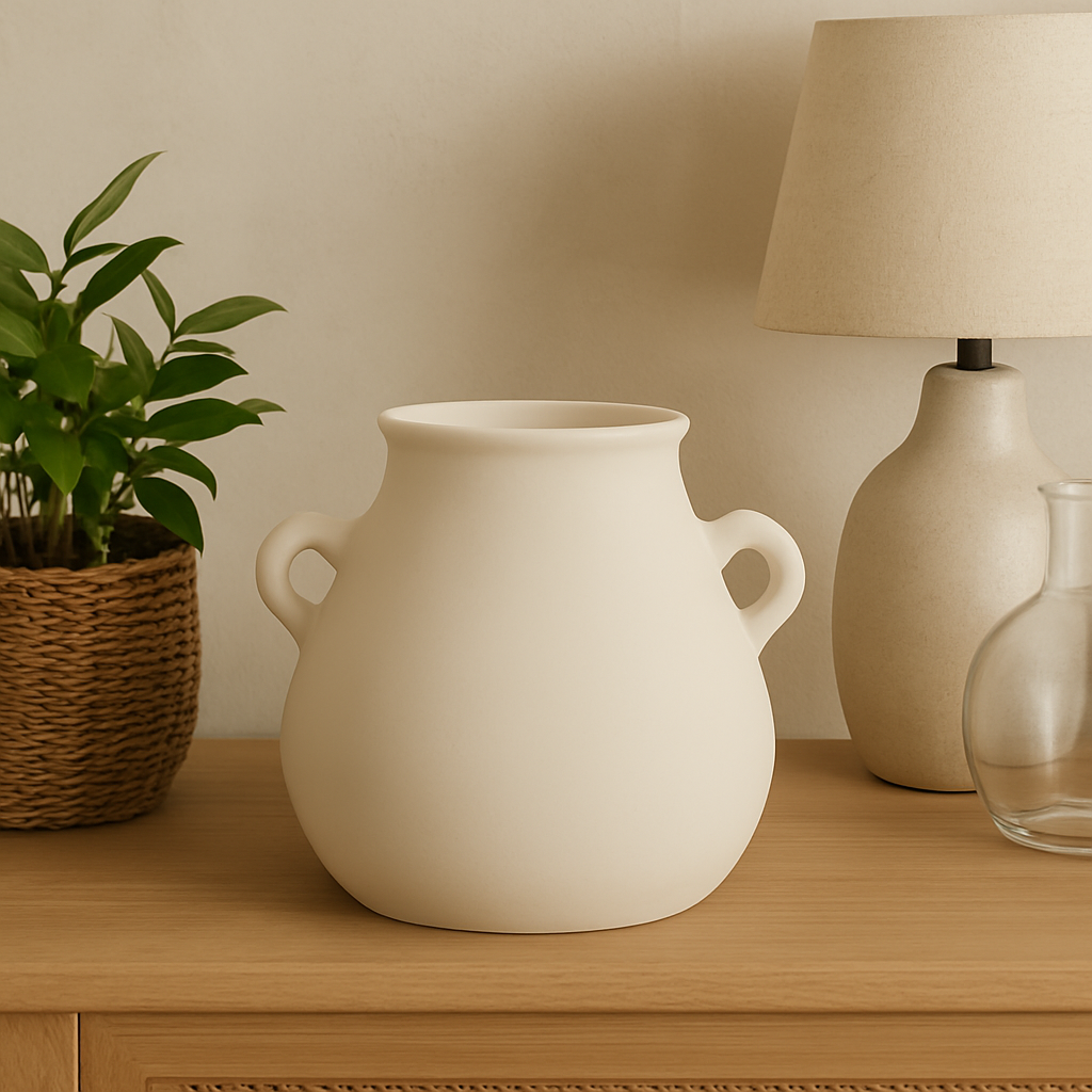 Vase en terre cuite beige MIRA