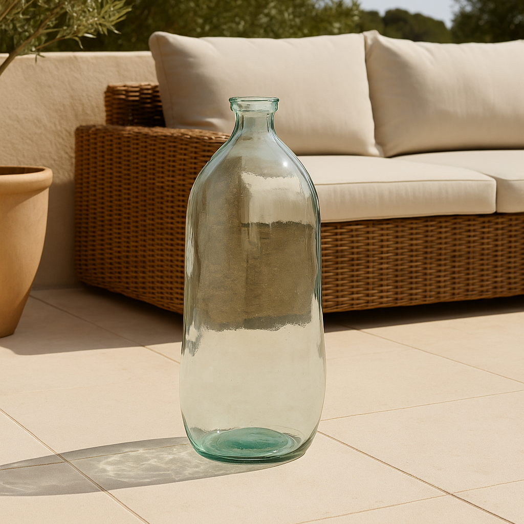 Vase dame jeanne en verre recyclé transparent Alto Mare