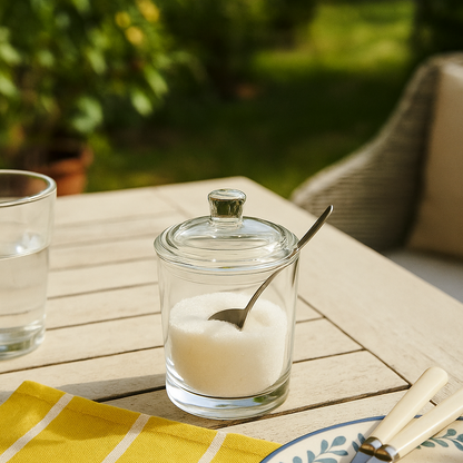 Sucrier en verre transparent avec cuillère ANDREA
