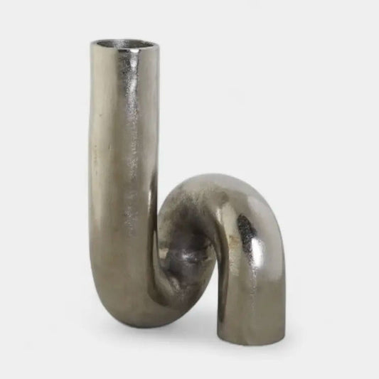 Vase argenté organique VORTEX