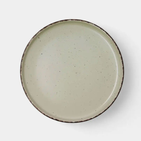 Assiette plate en céramique verte, ALBA (6 Unités)