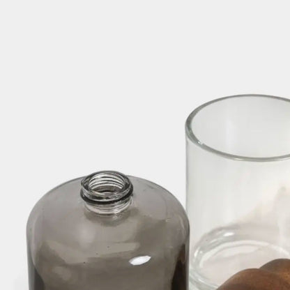 Set de bain en bois et verre fumé BARBARA