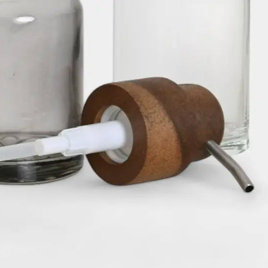 Set de bain en bois et verre fumé BARBARA