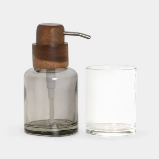 Set de bain en bois et verre fumé BARBARA