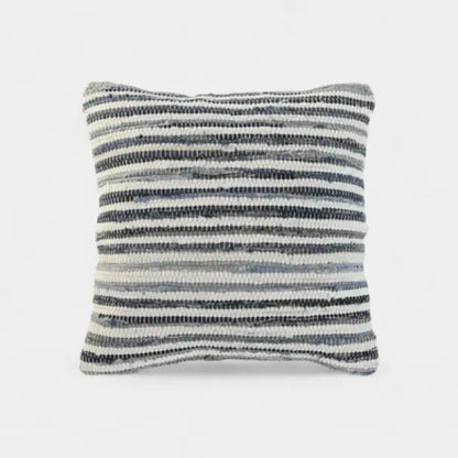 Coussin texturé rayures bleues CÔME