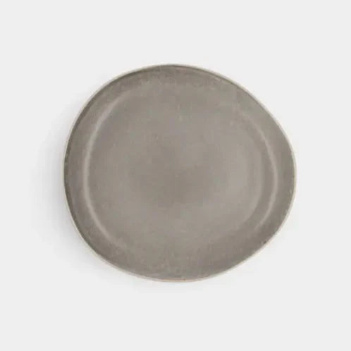 Assiettes plates taupe AMANDA (Lot de 4)