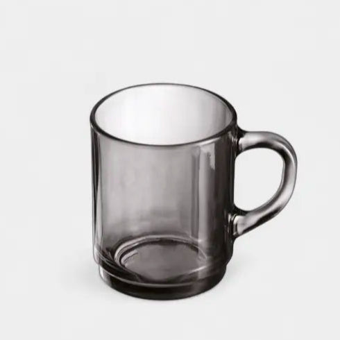 Tasse en verre fumé gris GEMMA (6 Unités)