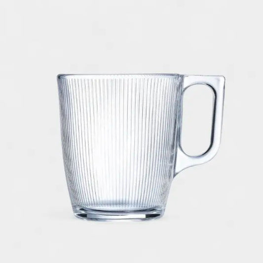 Tasses rayées transparentes en verre, GALILÉE