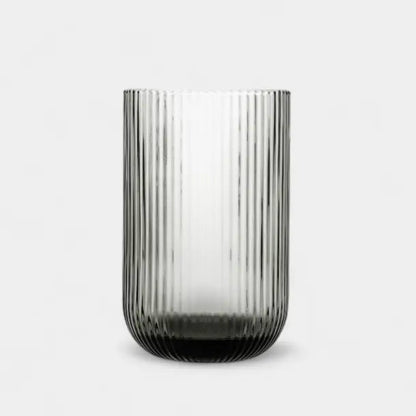 Set de verres rayés en verre fumé gris, GARONNE L