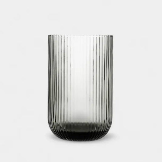 Set de verres rayés en verre fumé gris, GARONNE L