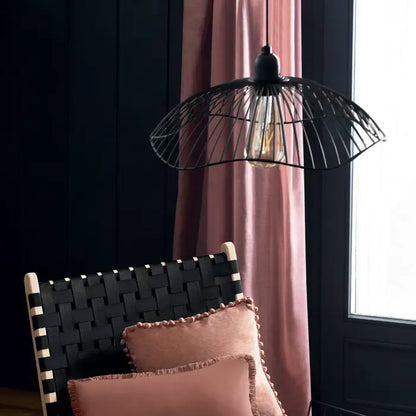 Suspension fleur en métal noir LIAM