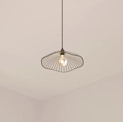 Suspension fleur en métal noir LIAM