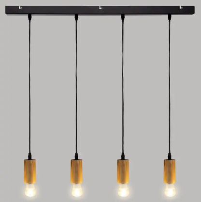 Suspension style industriel en bois LAURA
