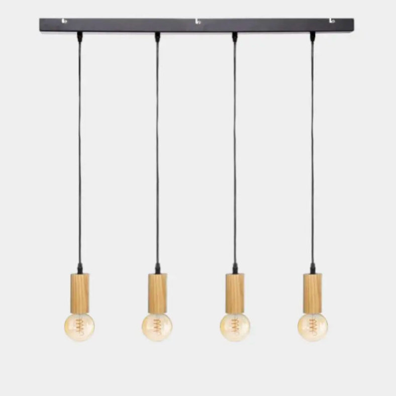 Suspension style industriel en bois LAURA