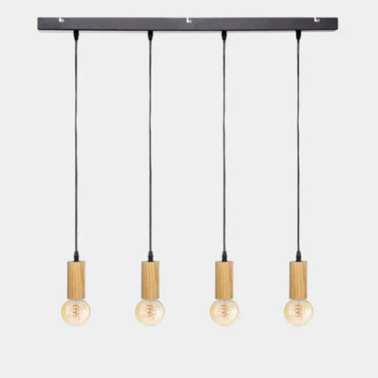 Suspension style industriel en bois LAURA