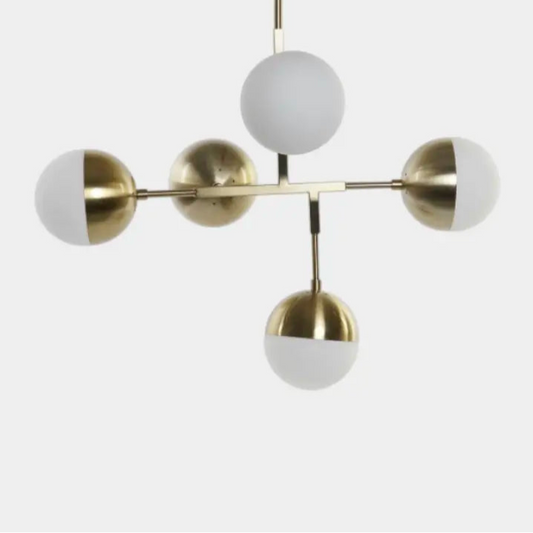 Suspension avec orbes en métal doré LOFT