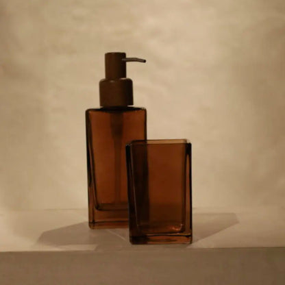 Distributeur de savon en verre fumé marron BOURBON
