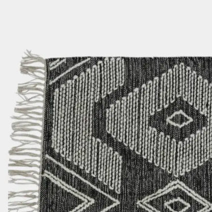 Tapis motifs géométriques noir et blanc, TONY L - 200 x 290