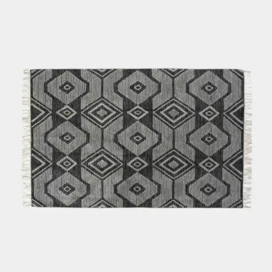 Tapis motifs géométriques noir et blanc, TONY L - 200 x 290
