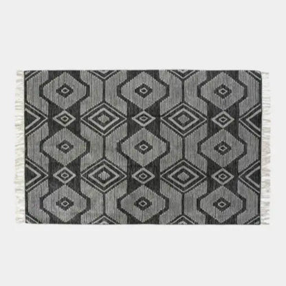 Tapis motifs géométriques noir et blanc, TONY - 160 x 230