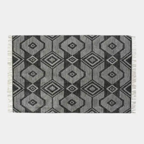 Tapis motifs géométriques noir et blanc, TONY - 160 x 230